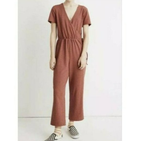 Madewell Pants - Madewell Texture & Thread Dusty Rose Pink Short Sleeve Coveralls